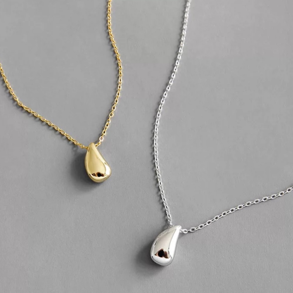 NEW 925 STERLING SILVER WATER DROP NECKLACE - Picture 5 of 6